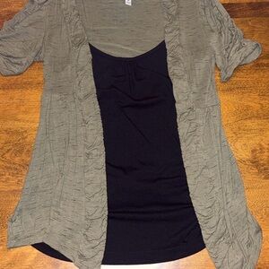 Speechless Olive and Black Blouse